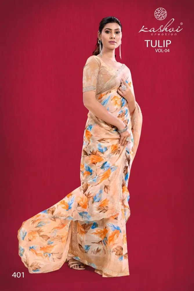 Tulip Vol 4 By Kashvi Rimzim Printed Daily Wear Wholesale Saree Wholesale Market